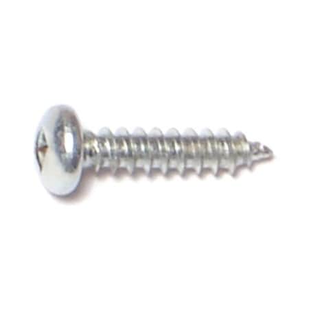 Midwest Fastener Sheet Metal Screw, #4 x 1/2 in, Zinc Plated Steel Pan Head Square Drive, 100 PK 08702